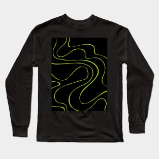 Ebb and Flow 2 in Lime Green and Black Long Sleeve T-Shirt